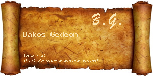 Bakos Gedeon névjegykártya